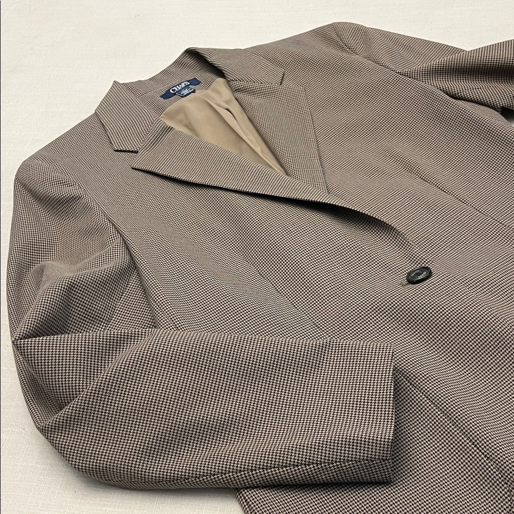 Chaps Tan Houndstooth Blazer